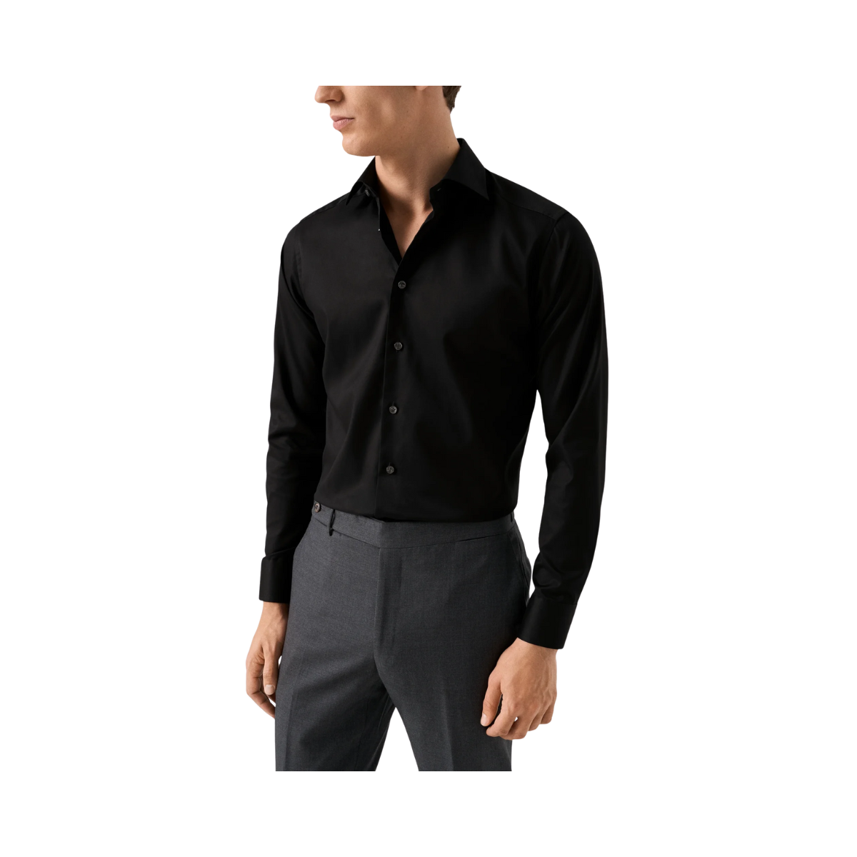 Signature Twill Shirt Cut Away Slim - Black