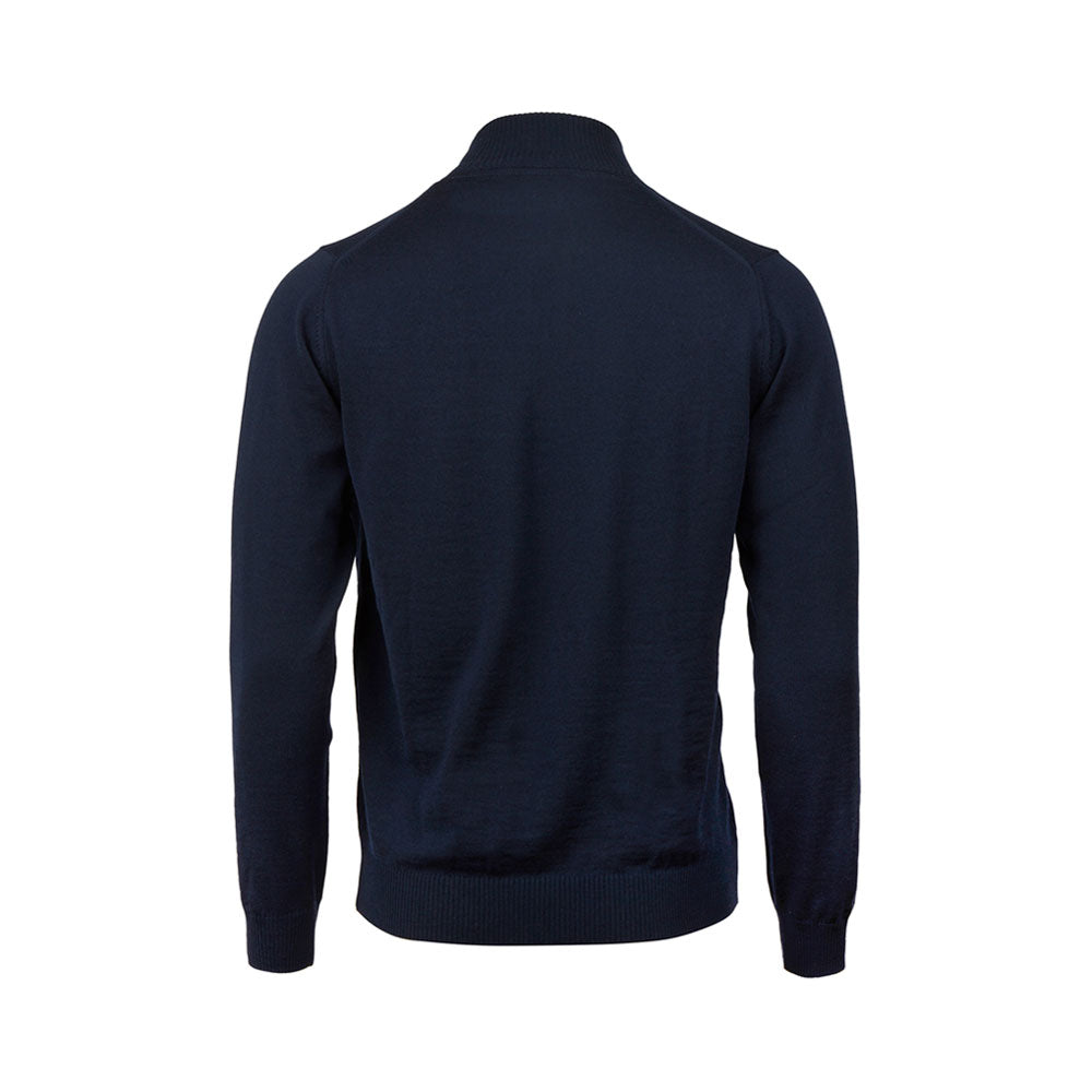 Cardigan Knitted Fullzip Merino - Navy
