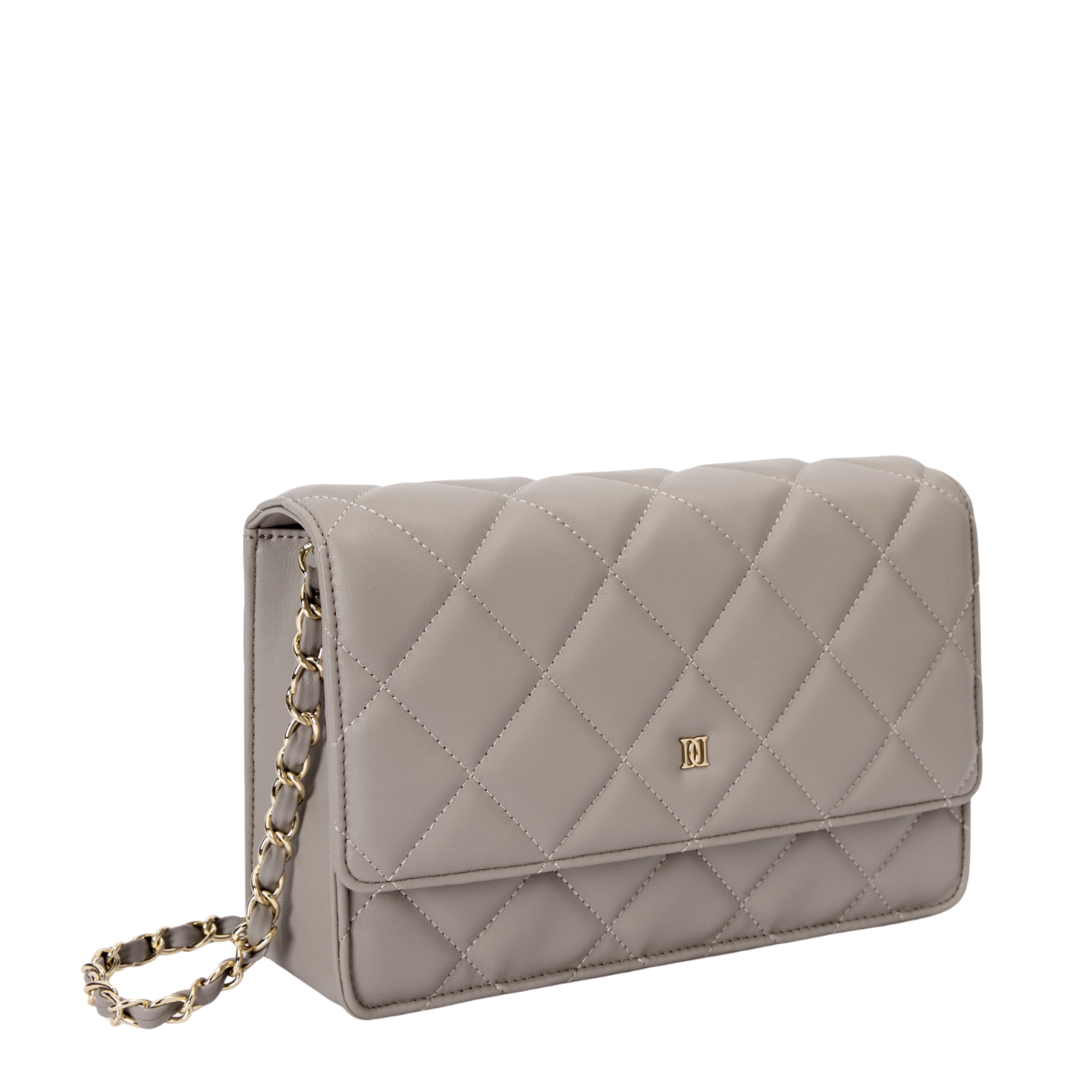 Leather Quilted Bag - TAUPE
