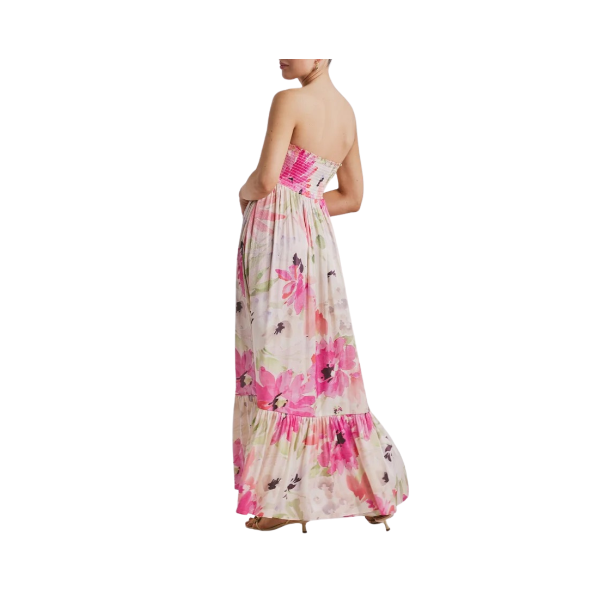 Shiny Bandeau Dress - Soft Dew
