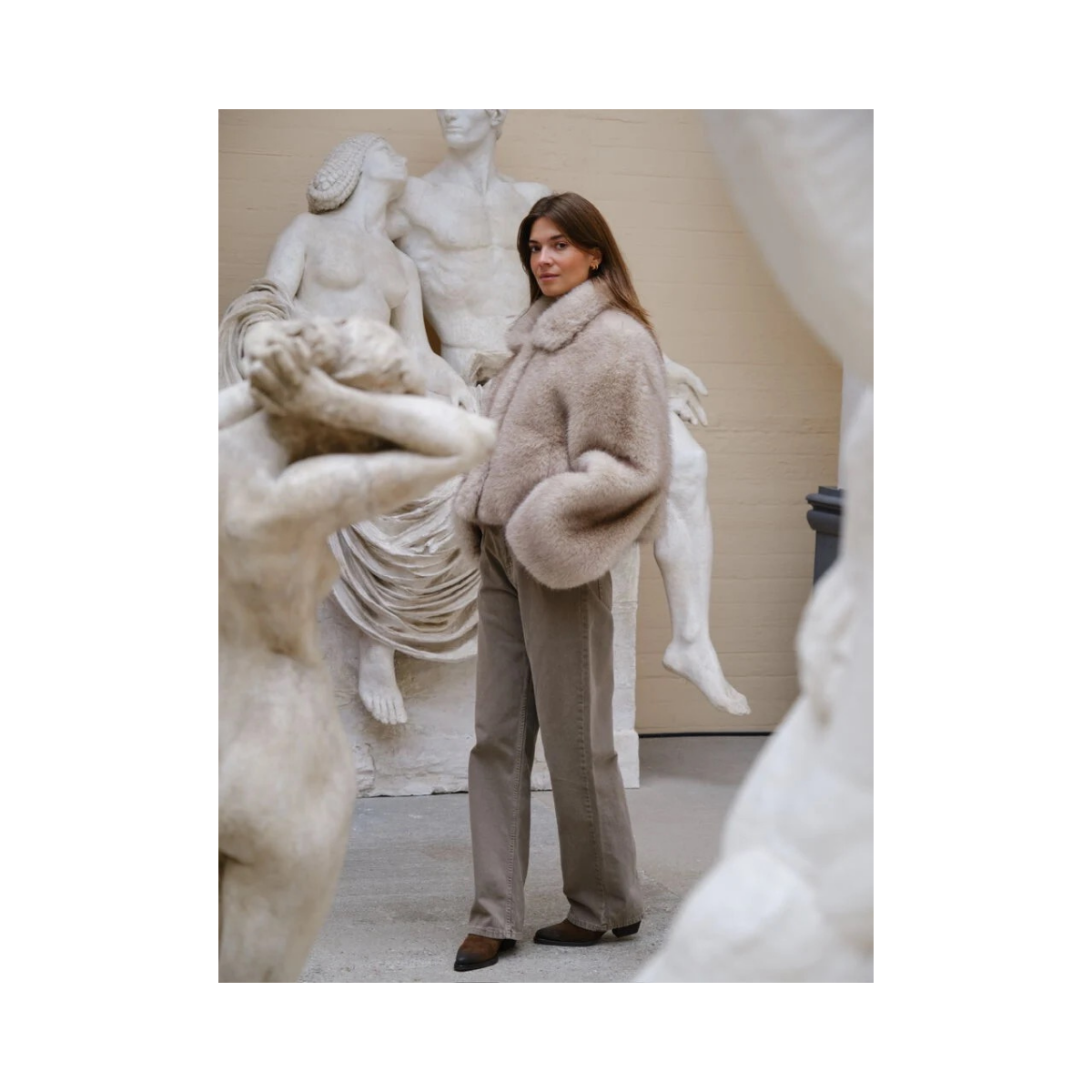 Steff Faux Fur Jacket - Beige