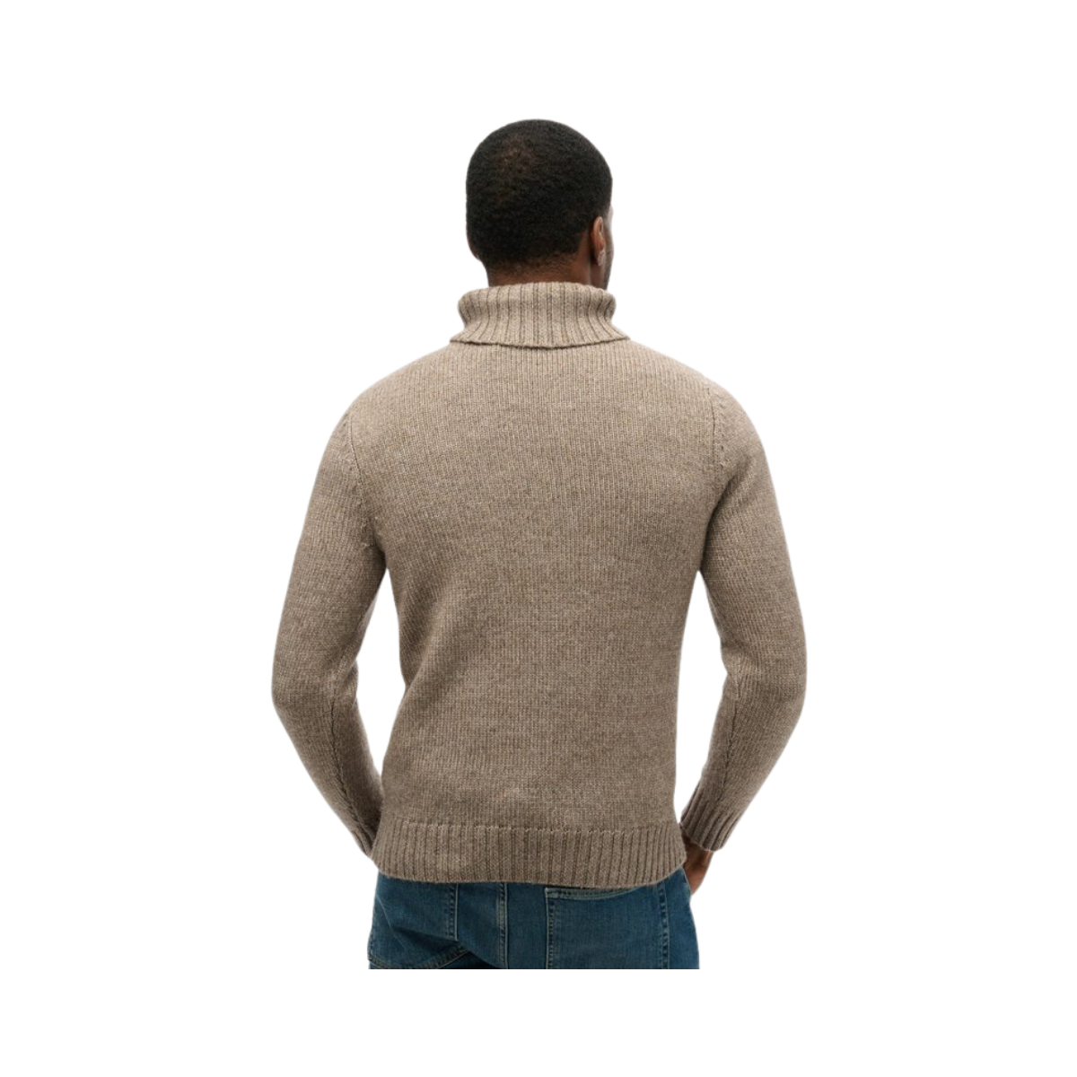 Brushed roll neck jumper - Grey Quartz