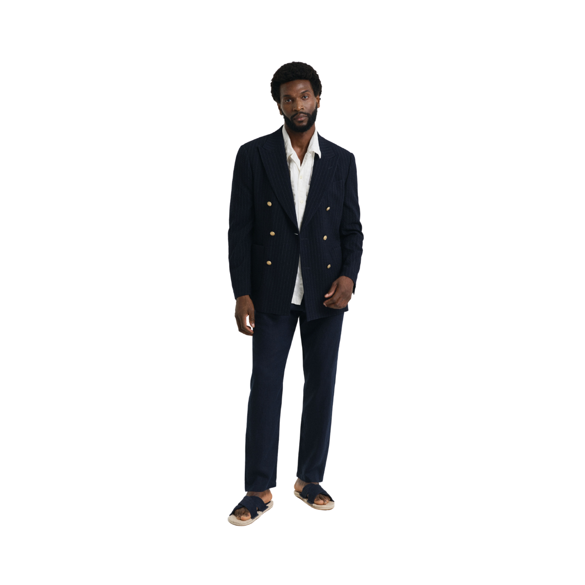 Relaxed Linen DS Pants - Evening Blue