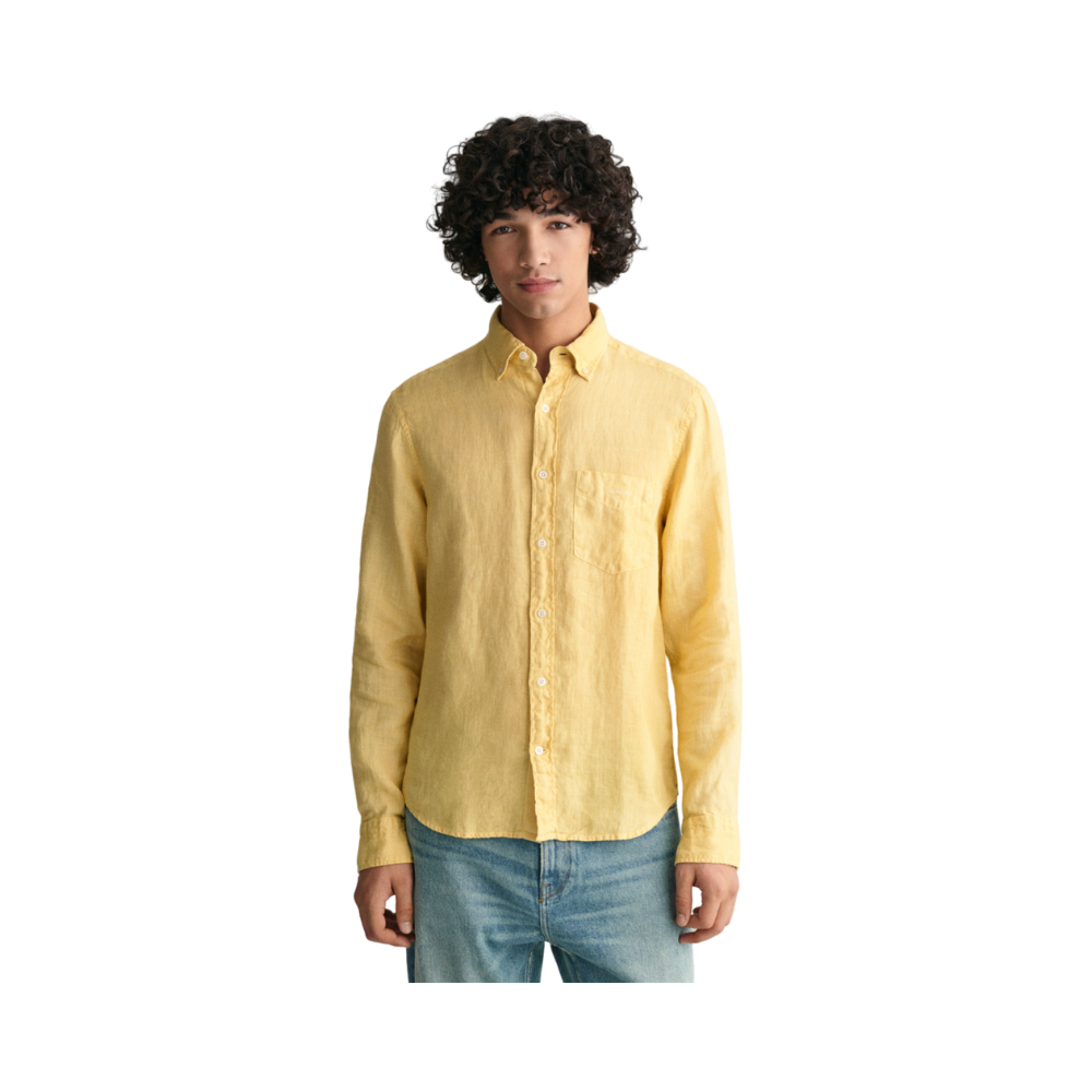 GMNT Dyed Linen SS Shirt - 726 Dusty Yellow