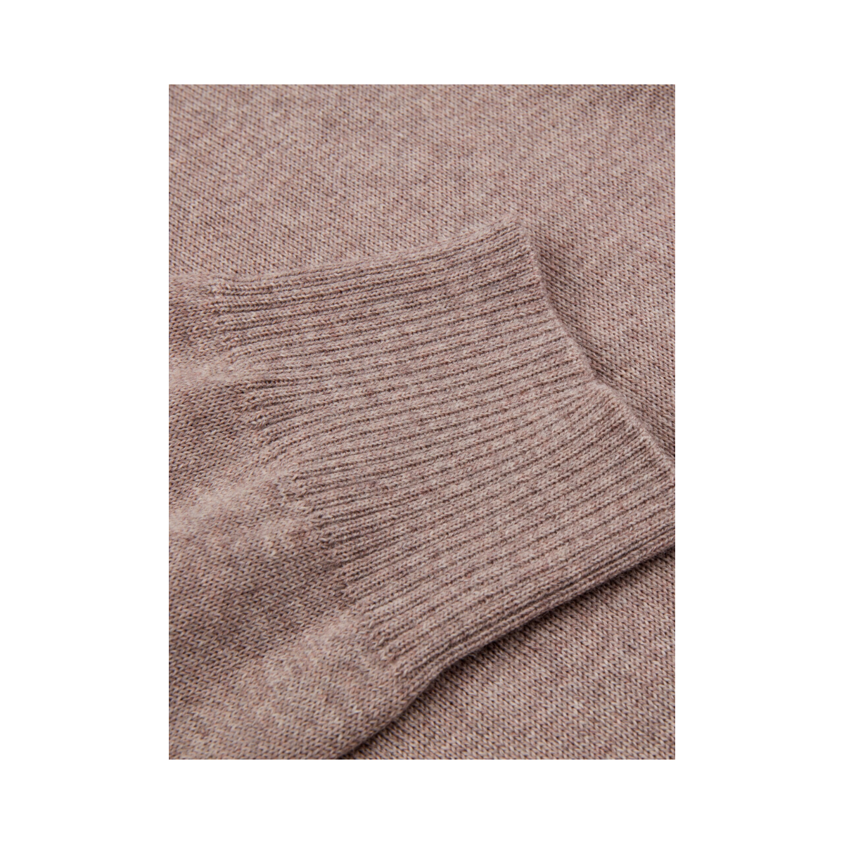 Sweater Knitted Half Zip Merino - Light Brown