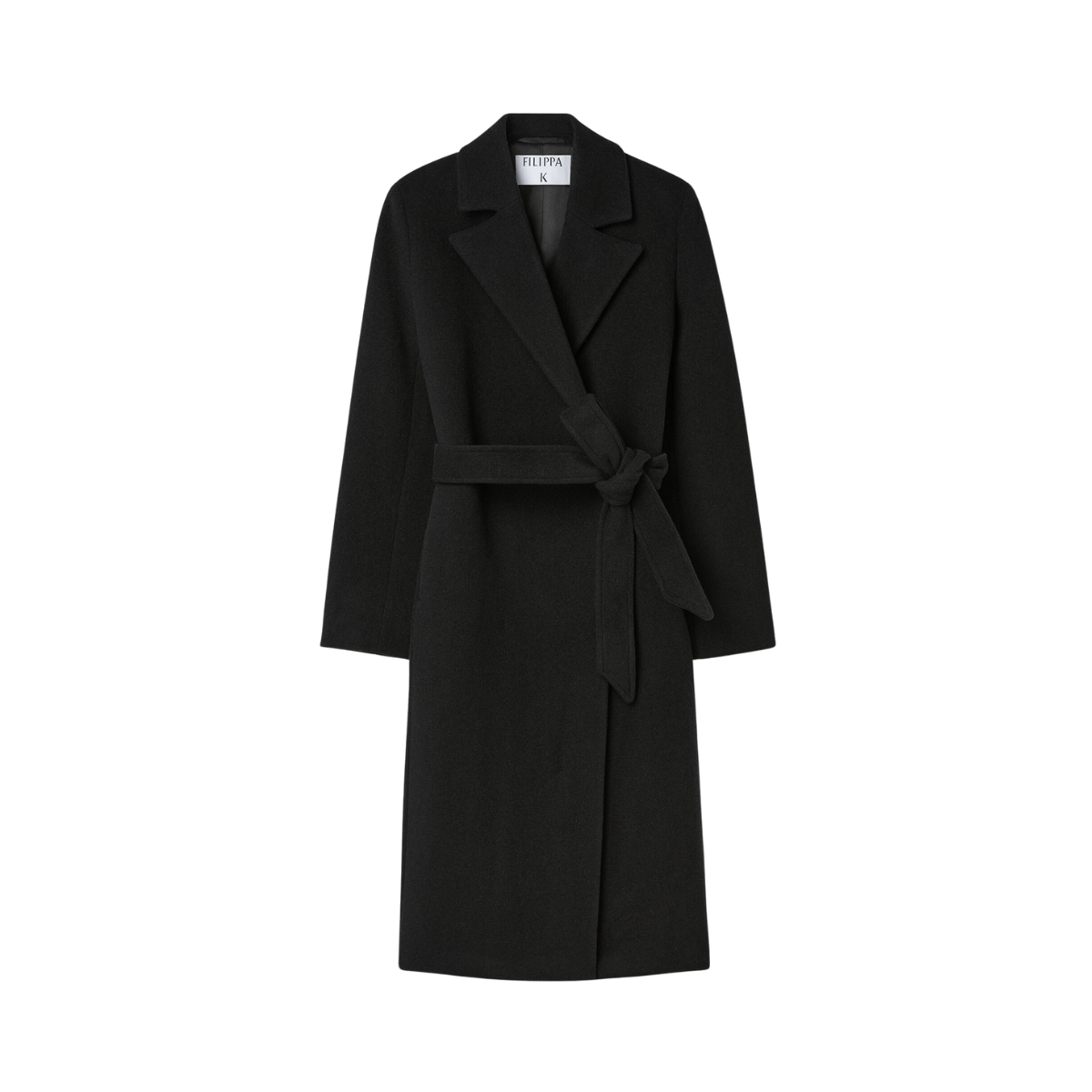 Charlotte Wool Belted Coat - Black