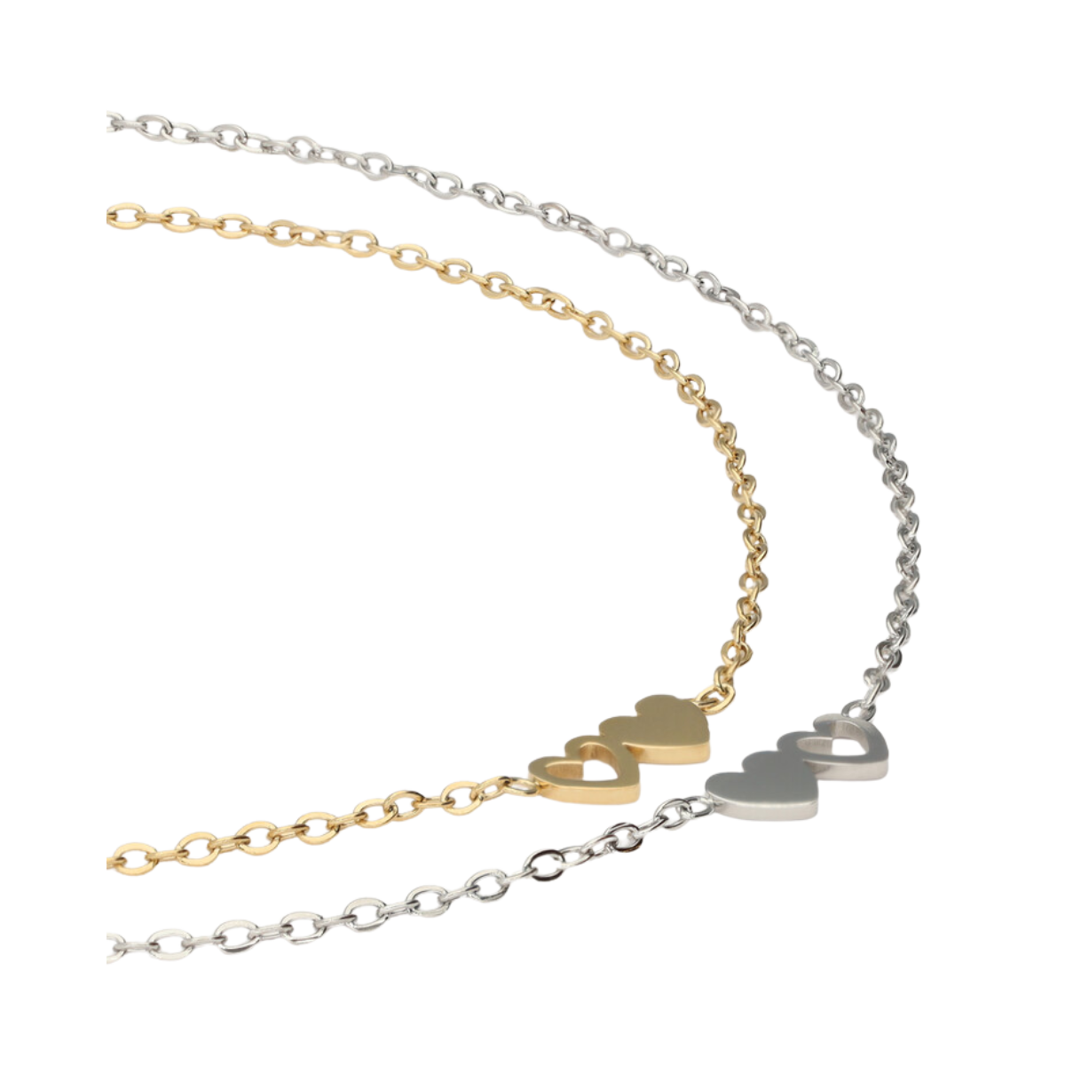 Bracelet set two hearts - Multicolor