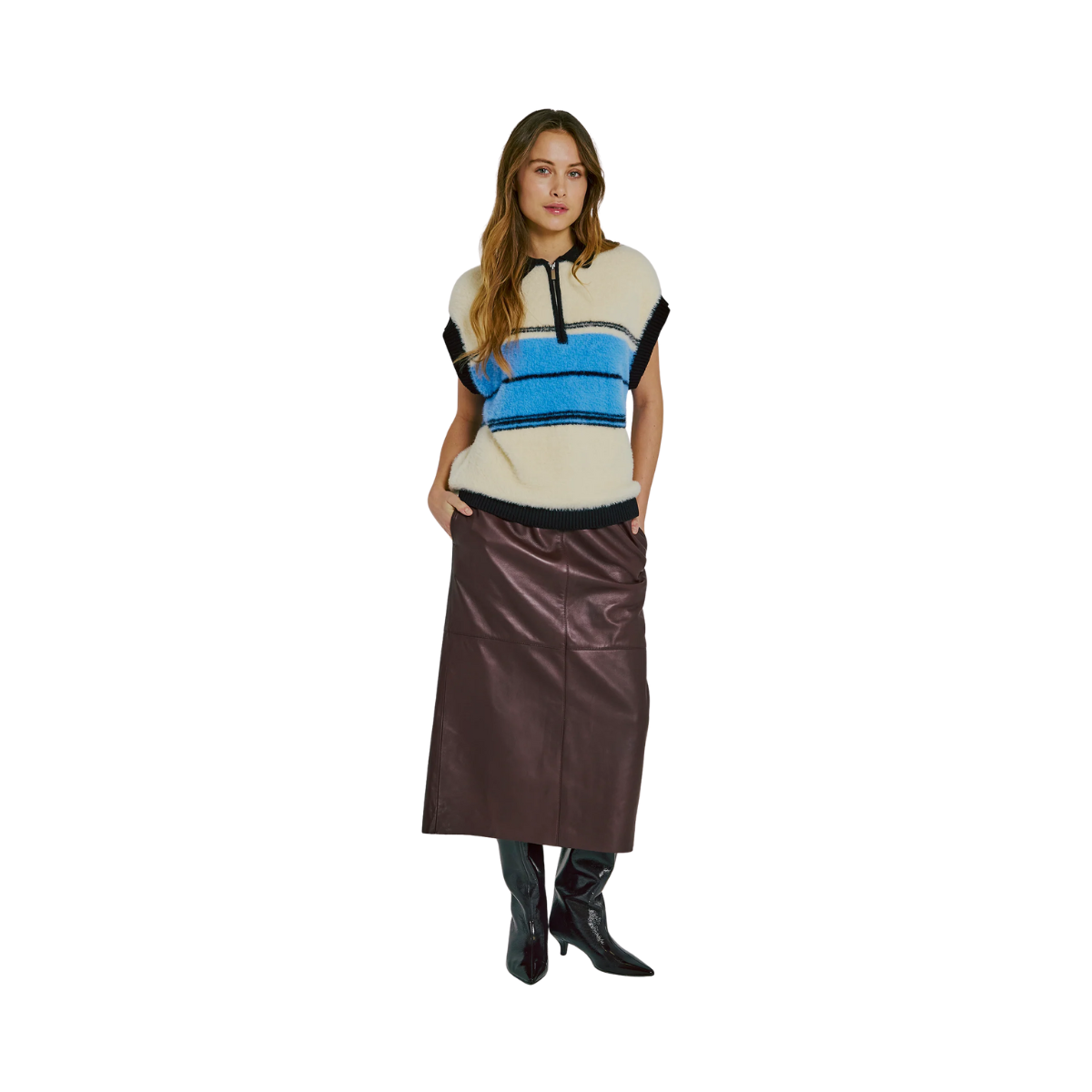 Sky Knit Waistcoat - Black / Blue