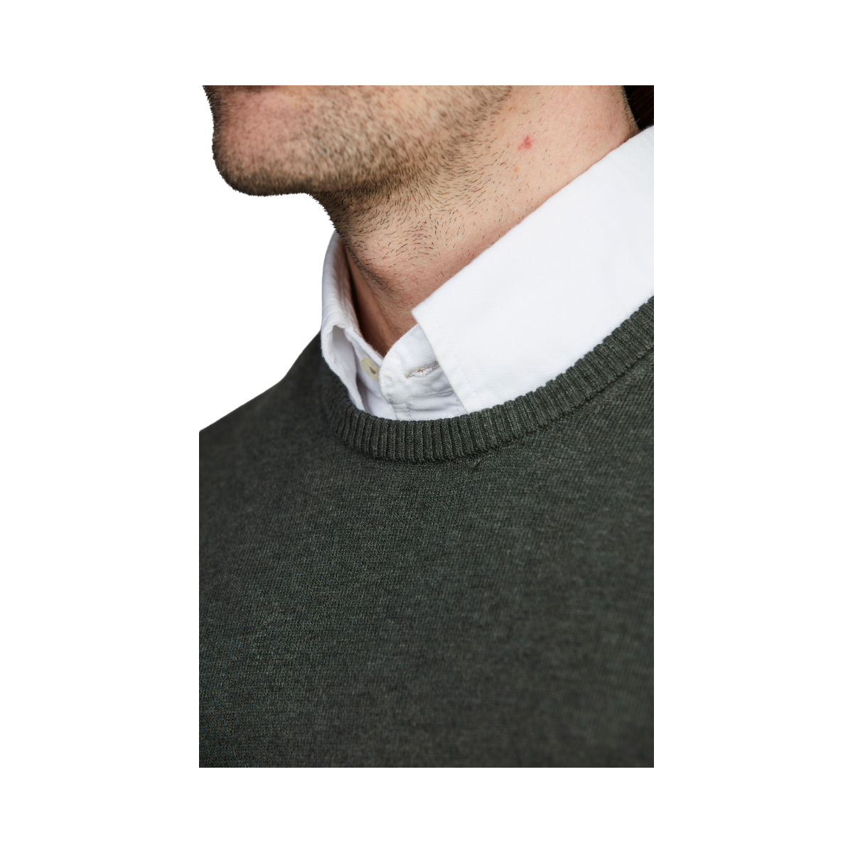 Crew Neck Sweater - Moss Green