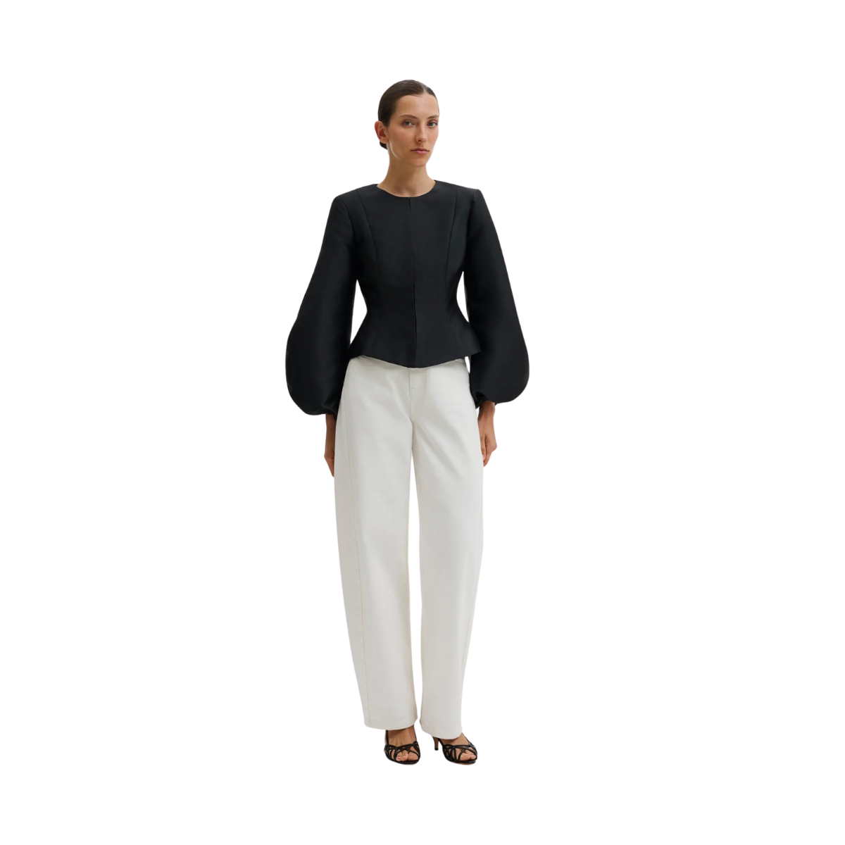 Vendela Balloon Sleeve Blouse - Black