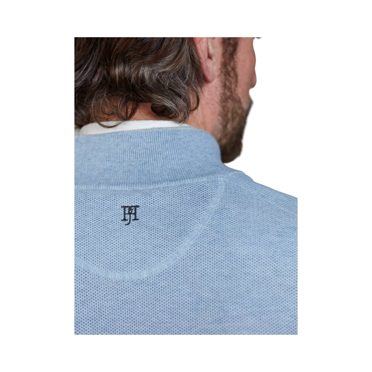 Half Zip Structure Knit - Blue