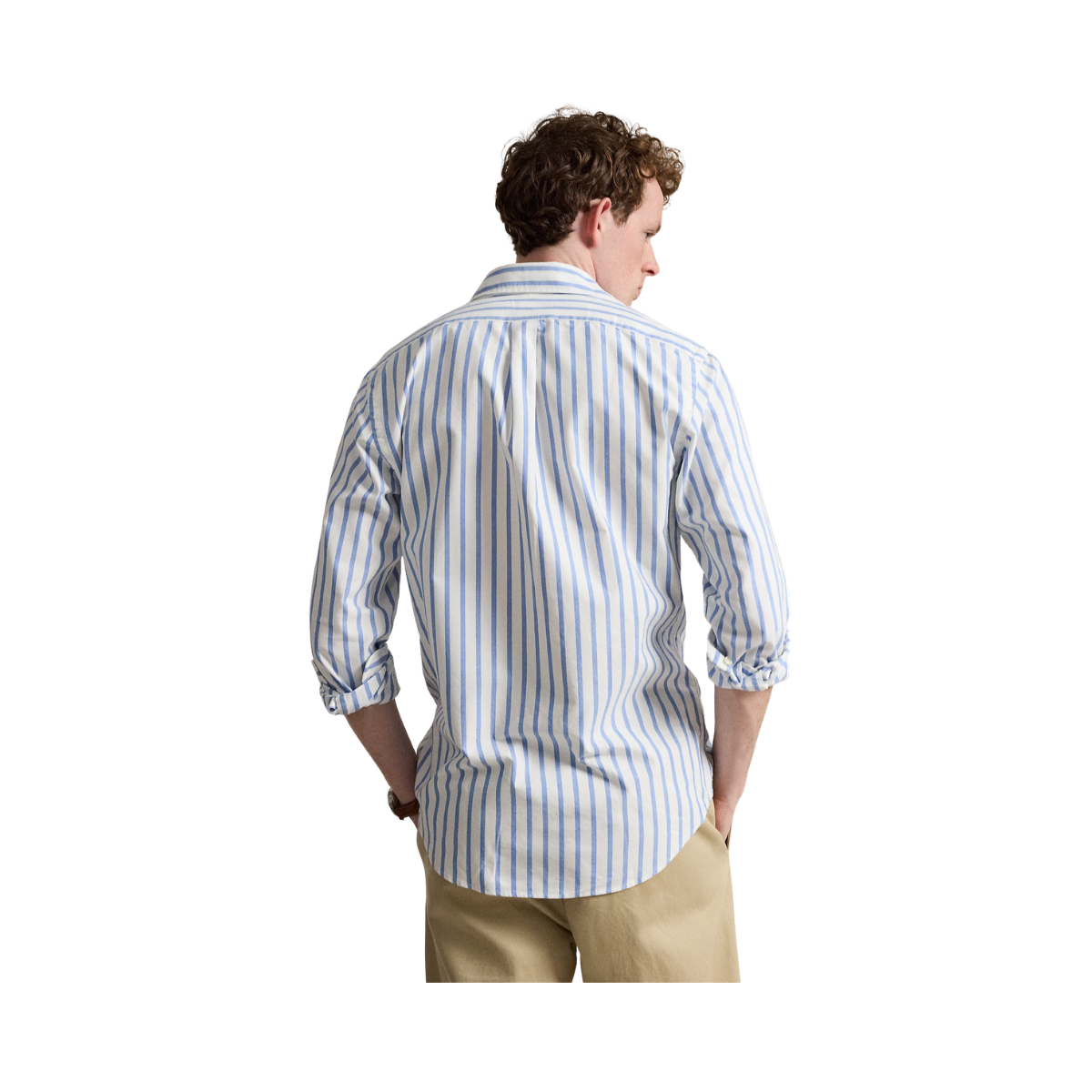 Long Sleeve Sport Shirt - Blue/White