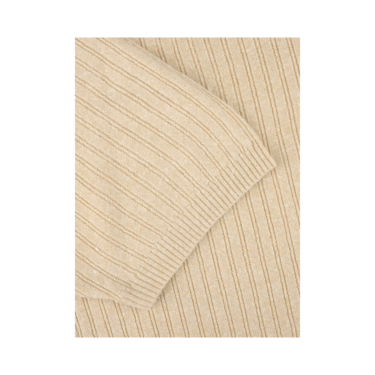 Polo Shirt Knitted Ribbed - Champagne