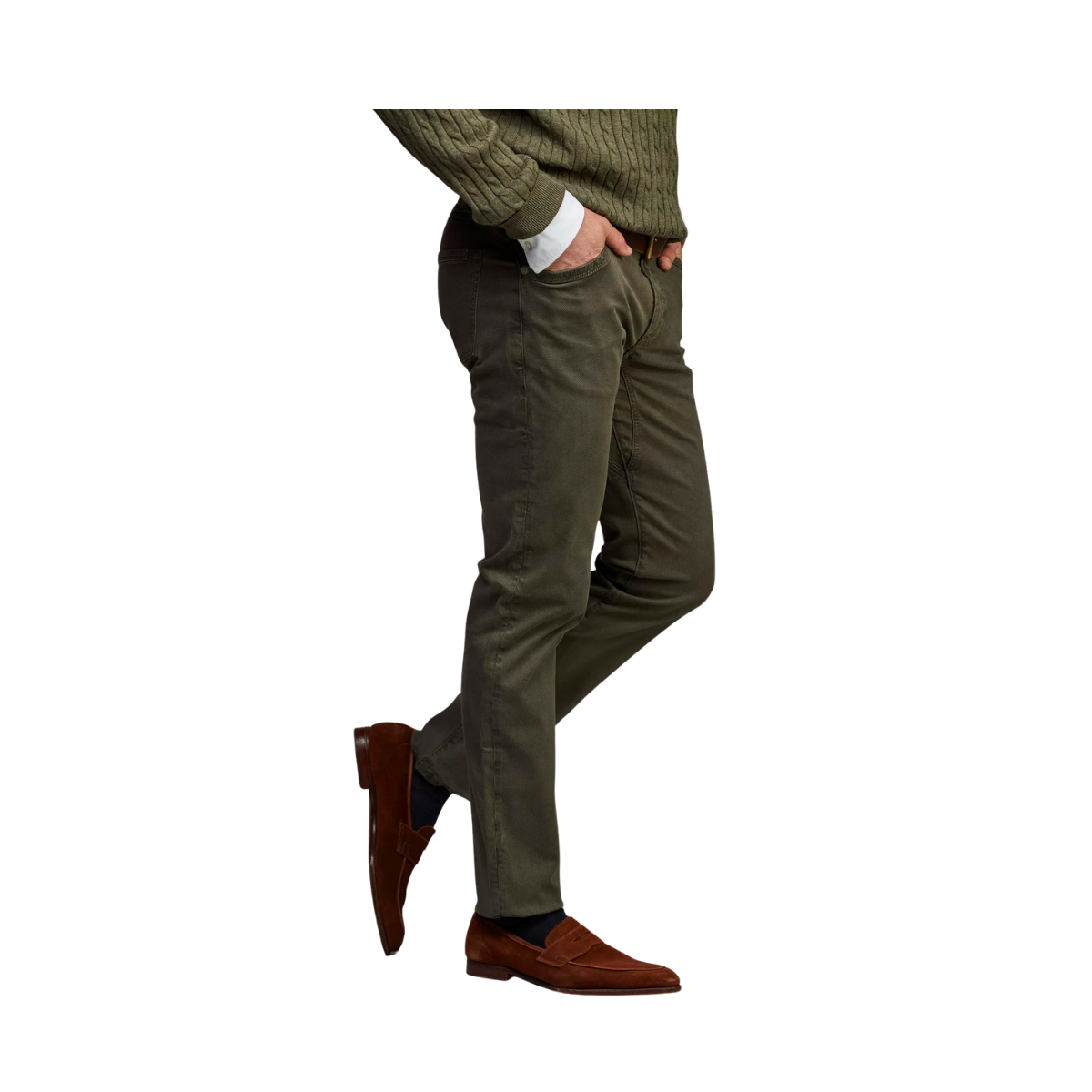 5-Pkt Cut'N Sew Bormio Print - Olive Green