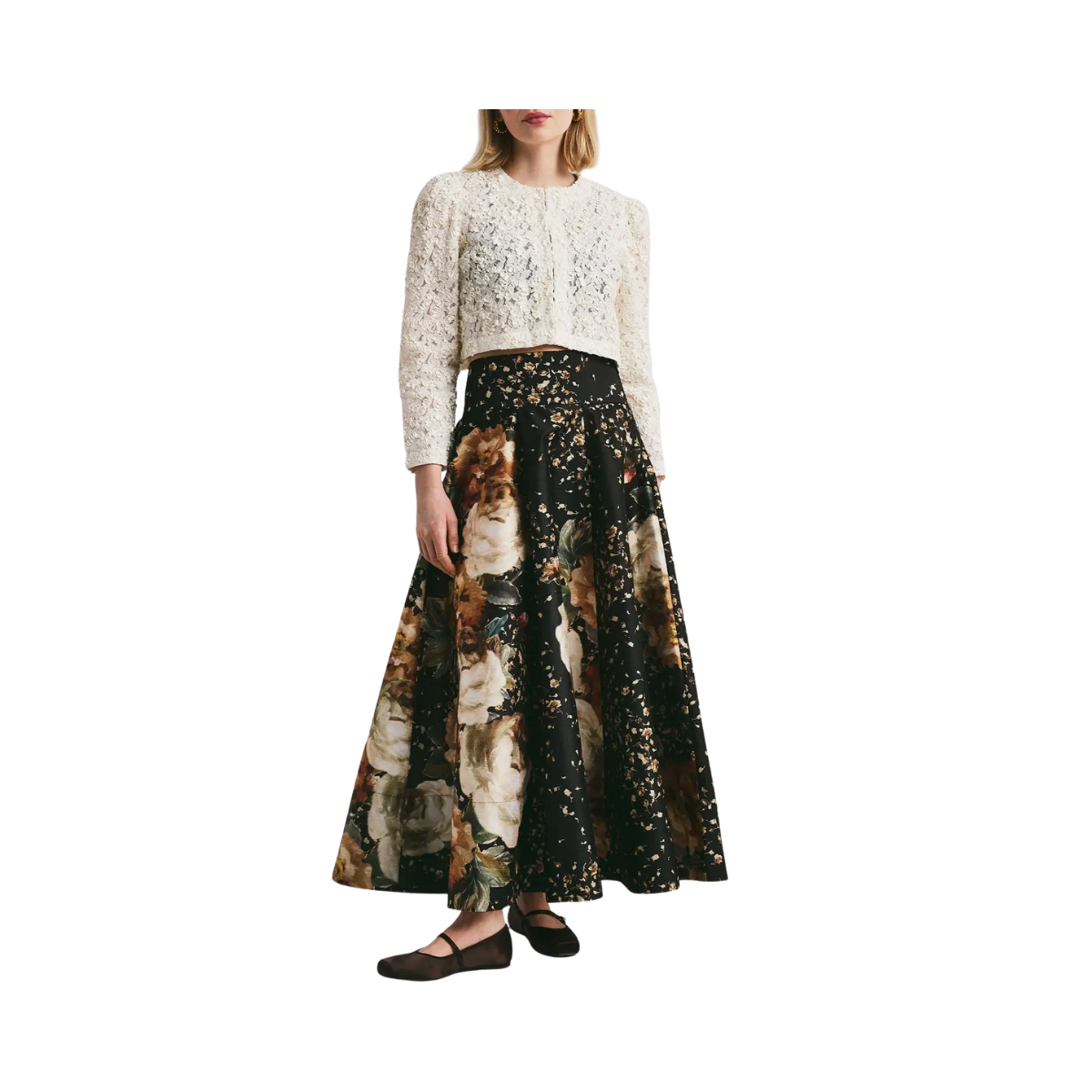 Taffeta Maxi Skirt - Dark Rose