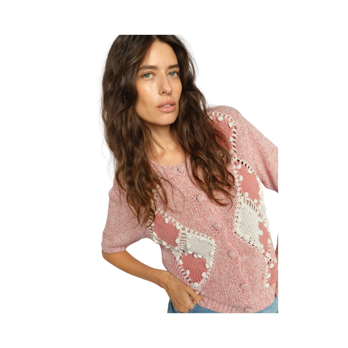 MMElio SS Knit Cardigan - Peachy