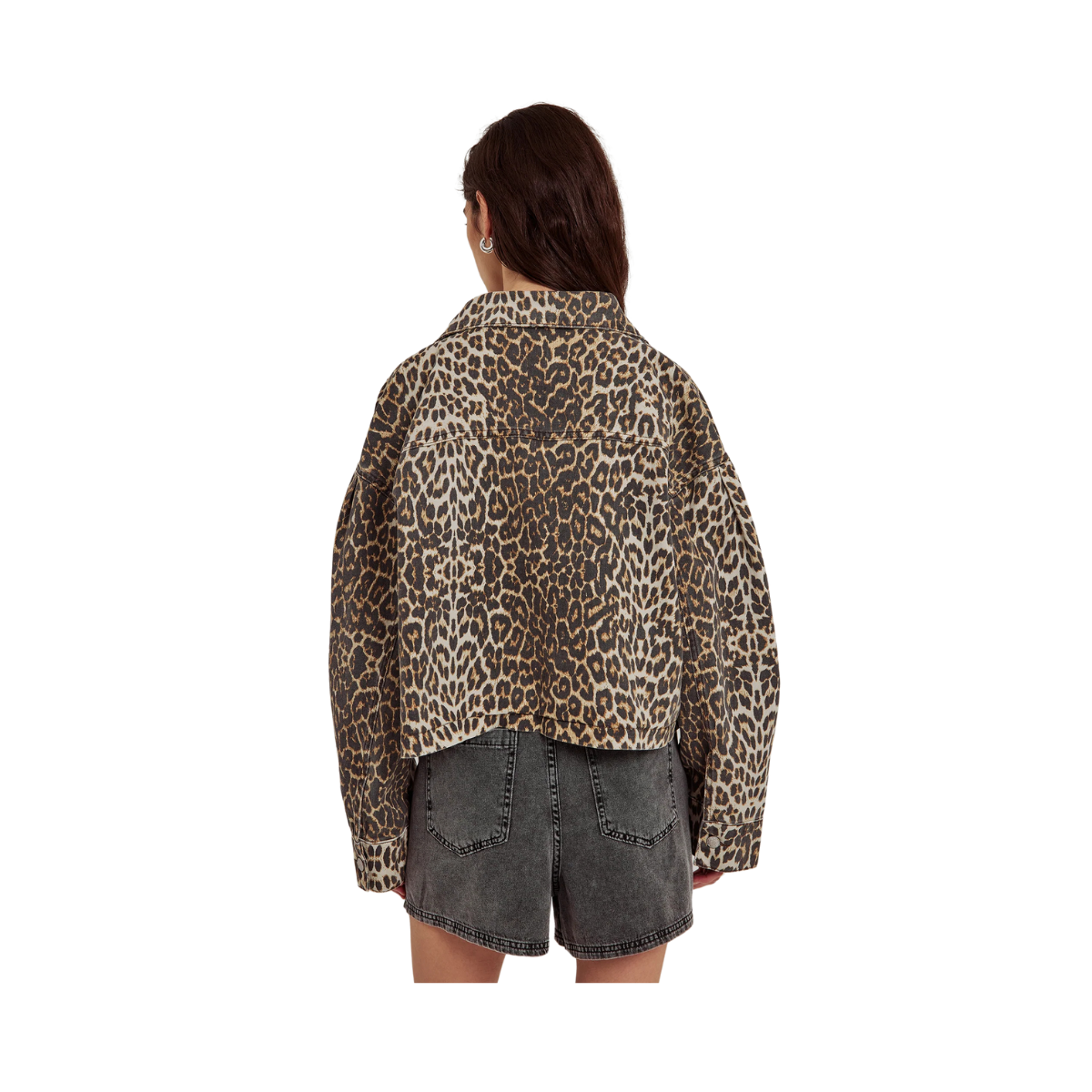 Kenzie clean denim jacket - Leo print