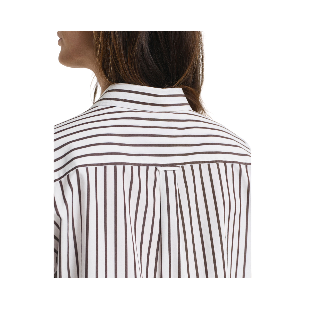 Relaxed Classic Poplin Striped Shirt - 202 Deep Brown
