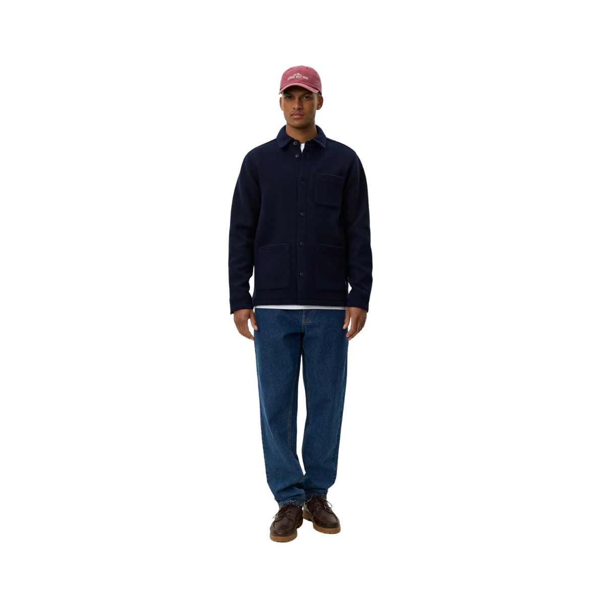 Jason Solid Wool Overshirt - Dark Navy