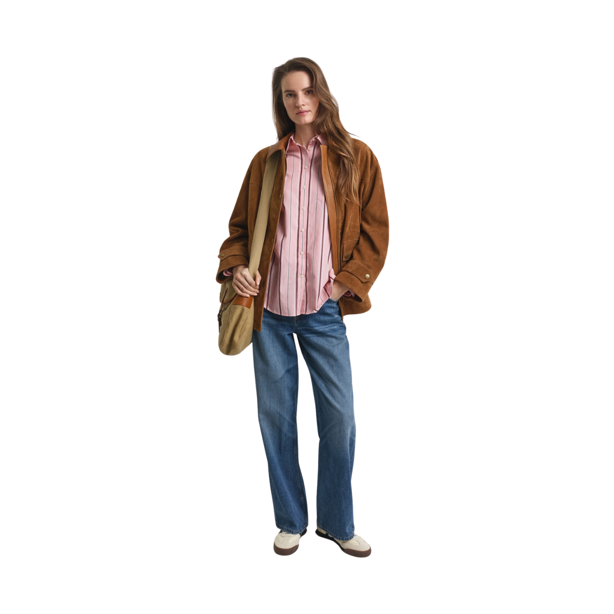 Relaxed Classic Poplin Striped Shirt - Summer Rose