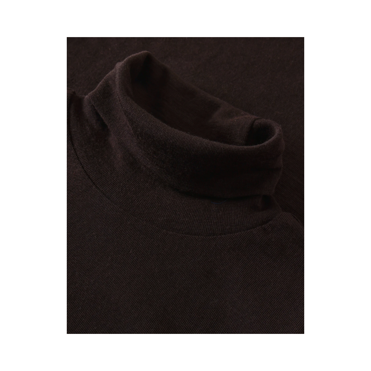 Merino Rib Long Sleeve Roll-Neck - Chocolate Torte