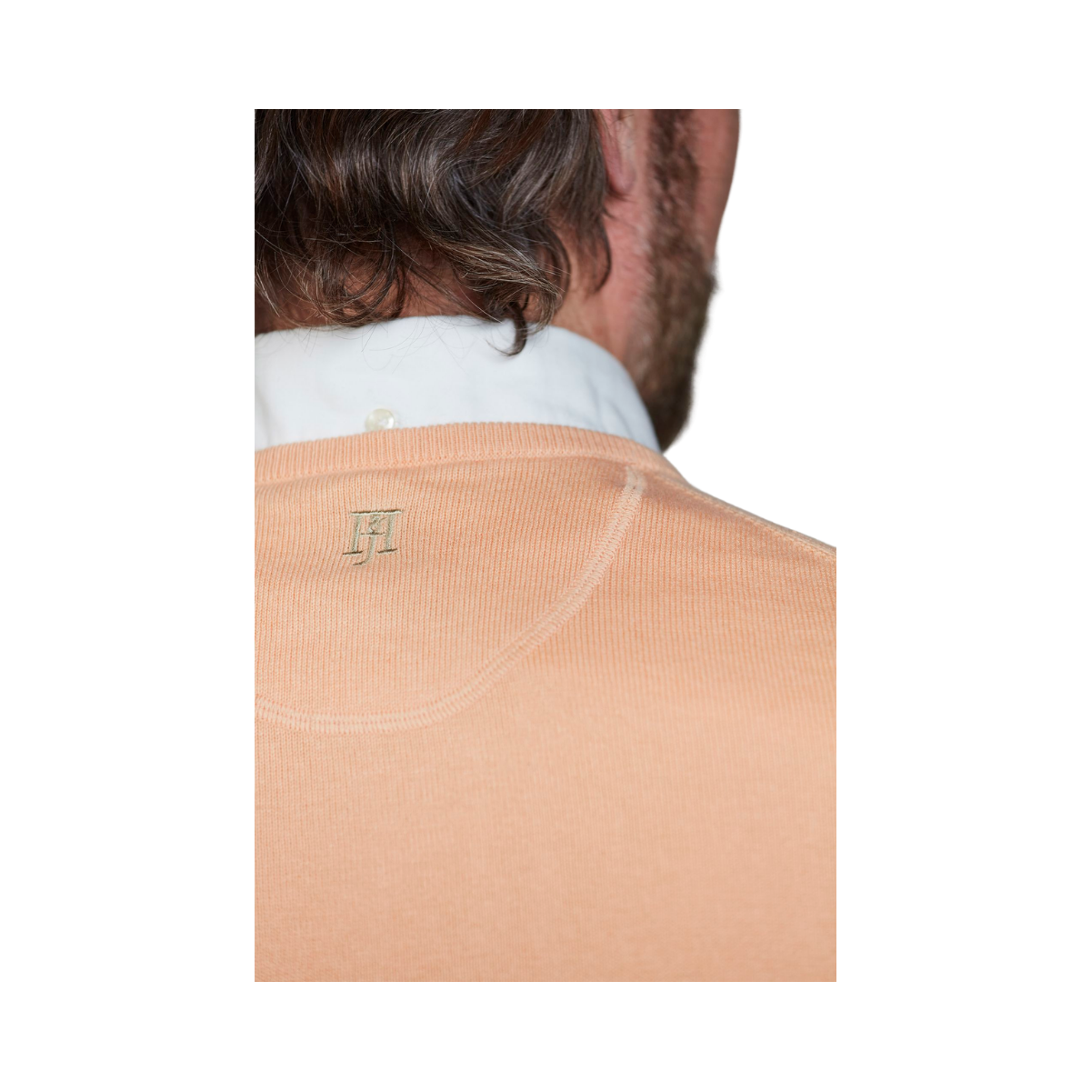Crew Neck Knit E-Patch - Light Orange