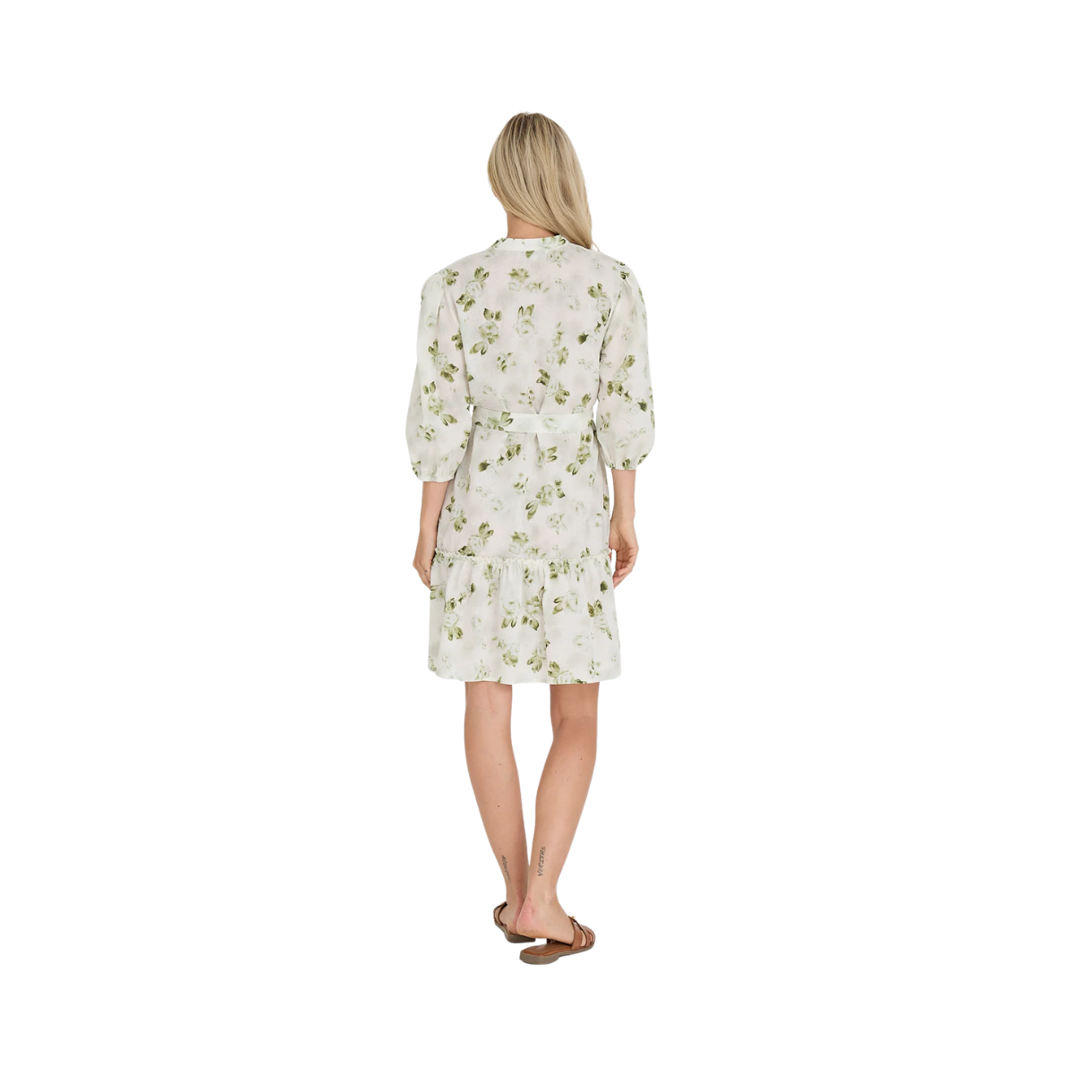 Kate Dress - Forest Green/White