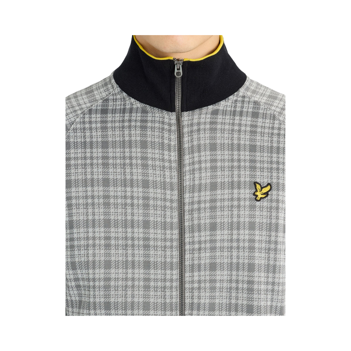 Hawick Check Track Jacket - Mid Grey Marl