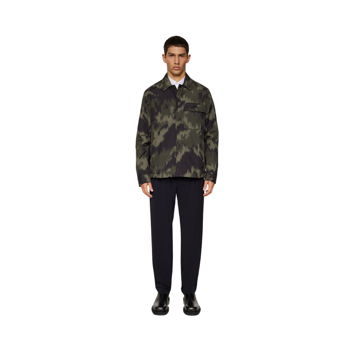 Nile Print padded Overshirt - Warp Forest L