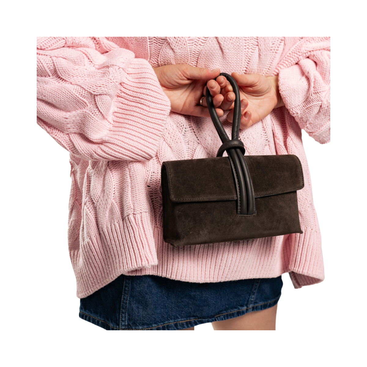 Suede Bag - Dark brown suede
