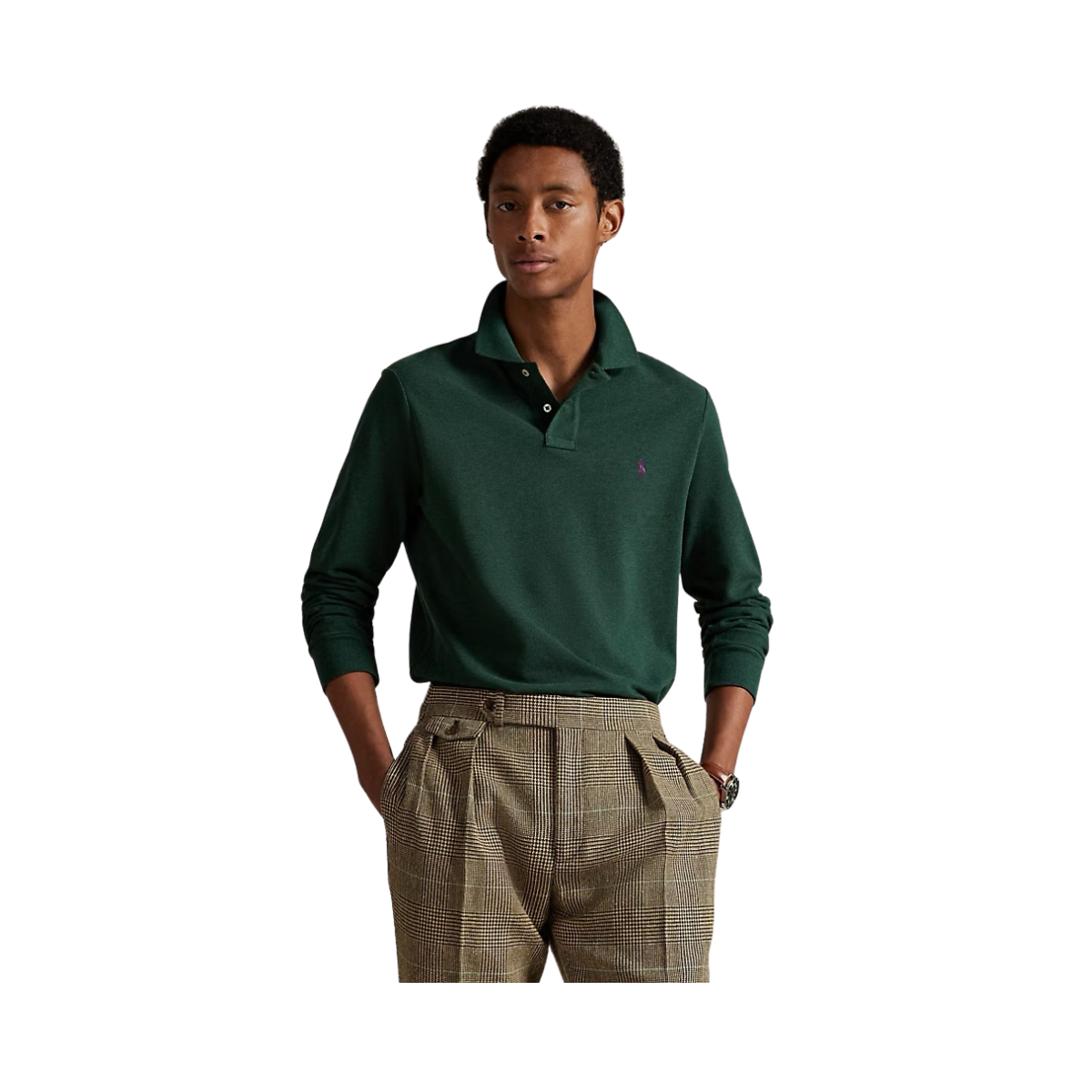 Custom Slim Fit Mesh Polo Shirt - 468 Scotch Pine