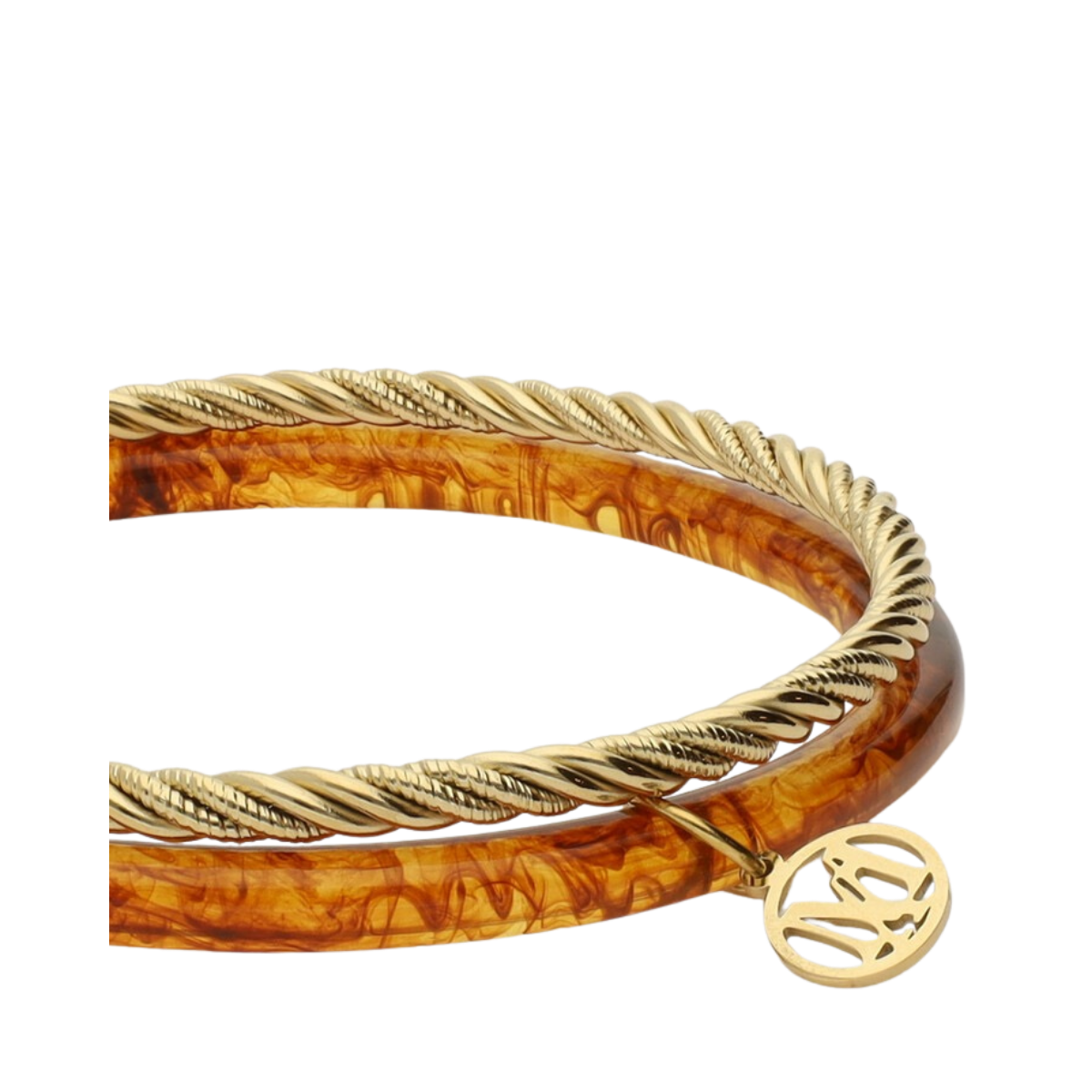 Bangle Set Thin Brown - Gold