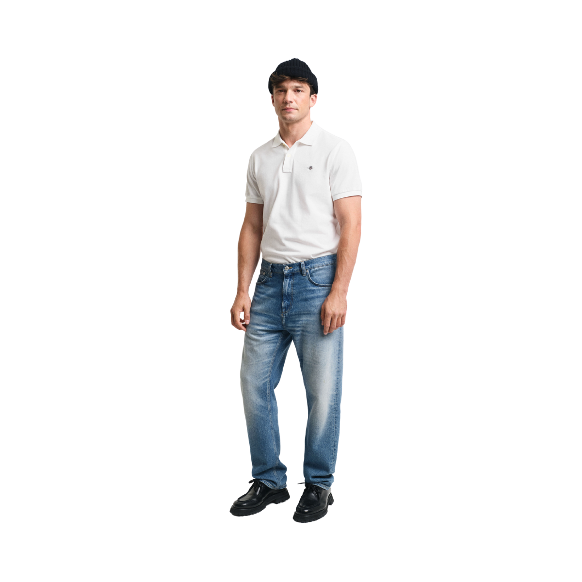 Reg Shield Ss Pique Polo - White