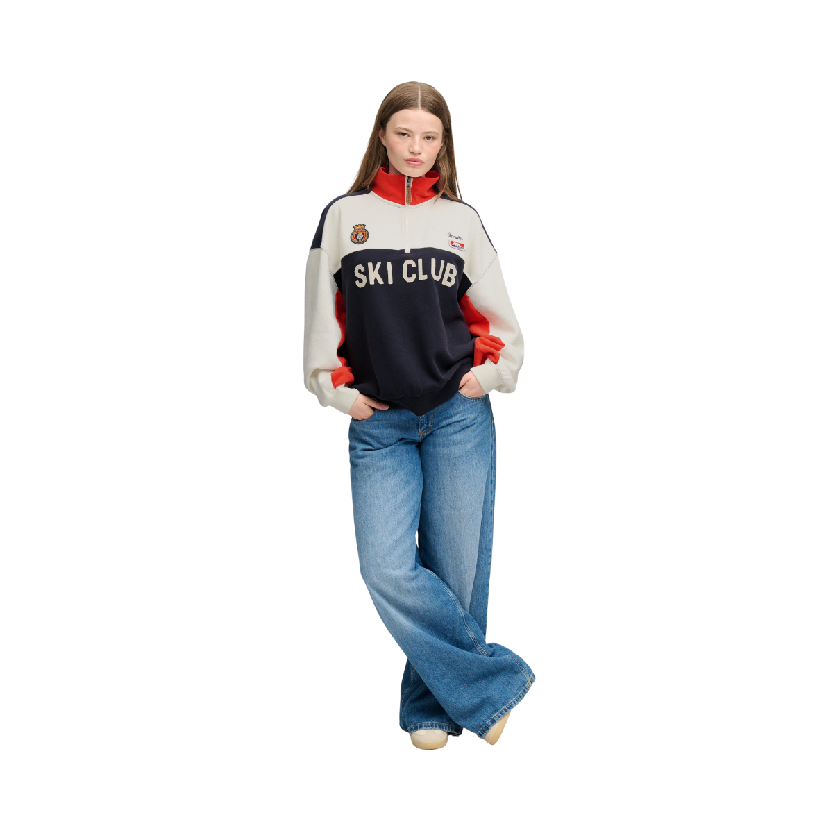 Preppy Ski Half Zip - Cream