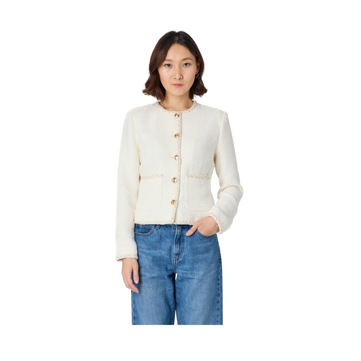 Alexa Tweed Jacket - Cream White
