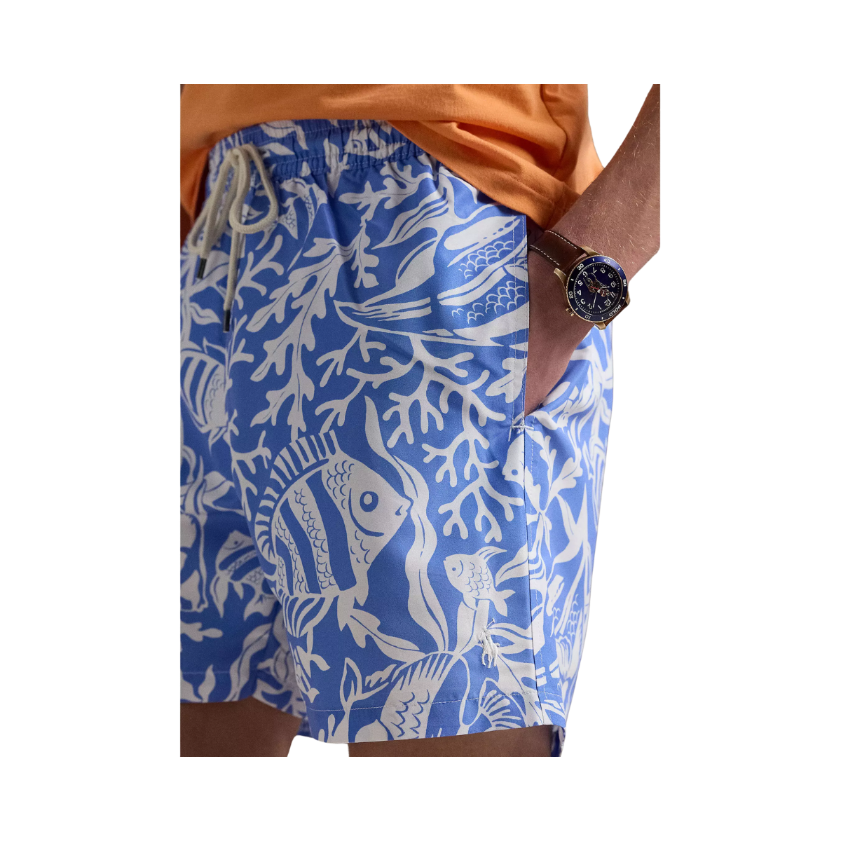 Traveler Mid Trunk - Fish Coral- Light Blue