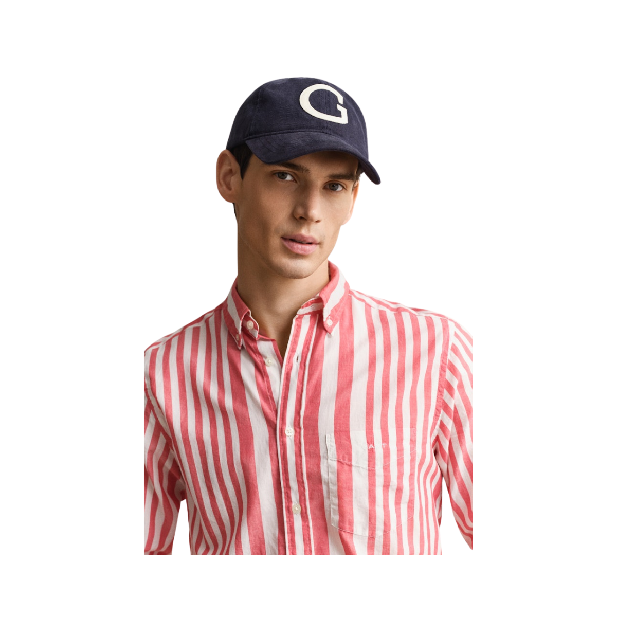 Cotton Voile Stripe Shirt - 641 Rose Red