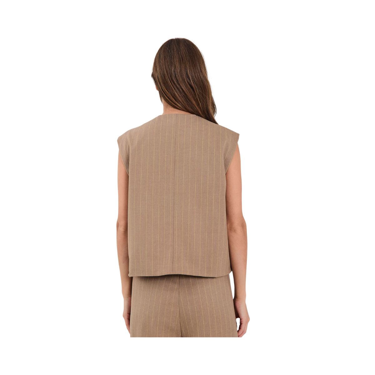 Novia Short Waistcoat - Yellow stripe