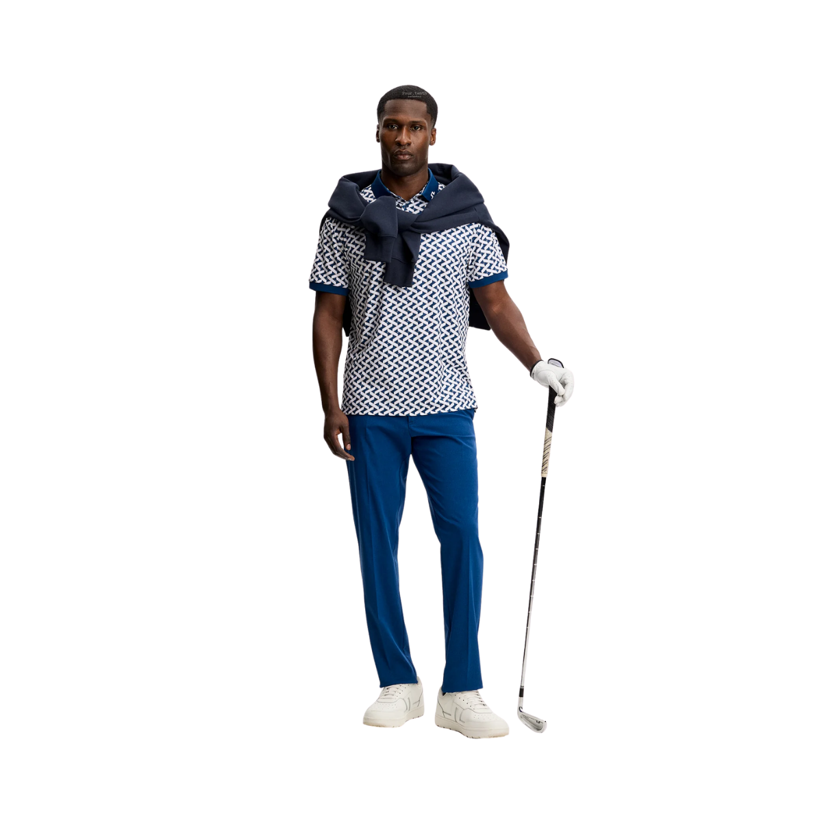 Tour Tech Print Polo - Ladder Estate White S