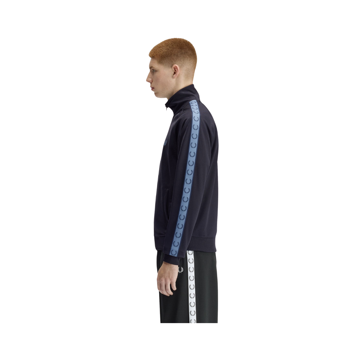 Contrast Tape Track Jacket - Navy