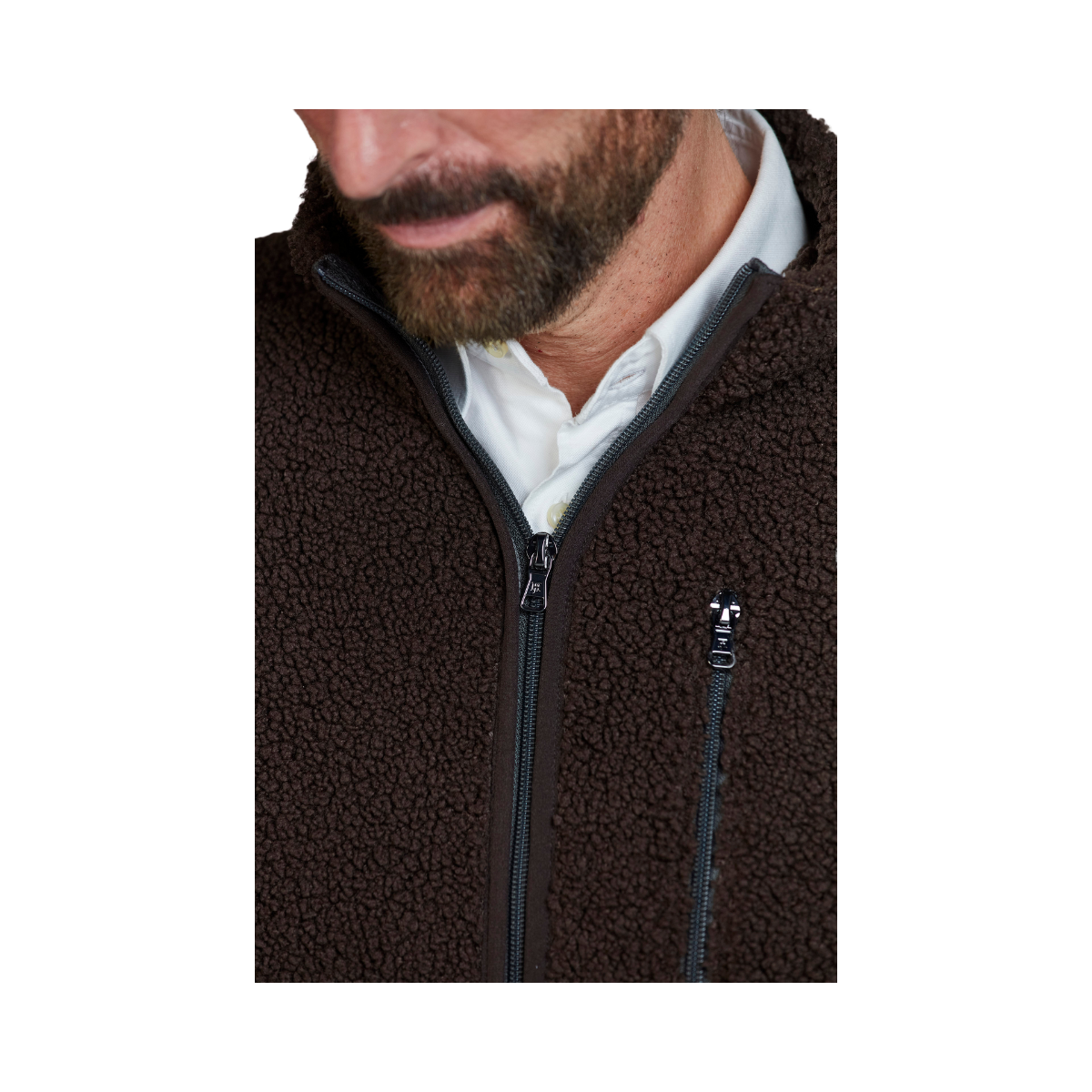 Pile Fleece Jacket - Dark Brown