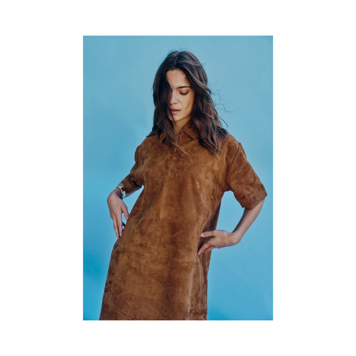 Kamilla Suede Dress - COGNAC