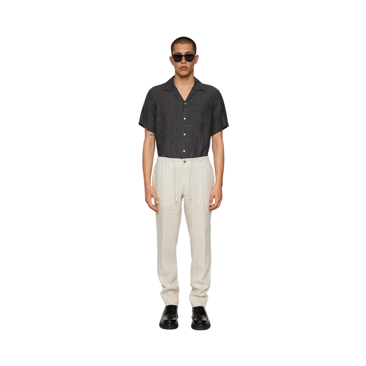 Soren Drape Linen Pants - Moonbeam