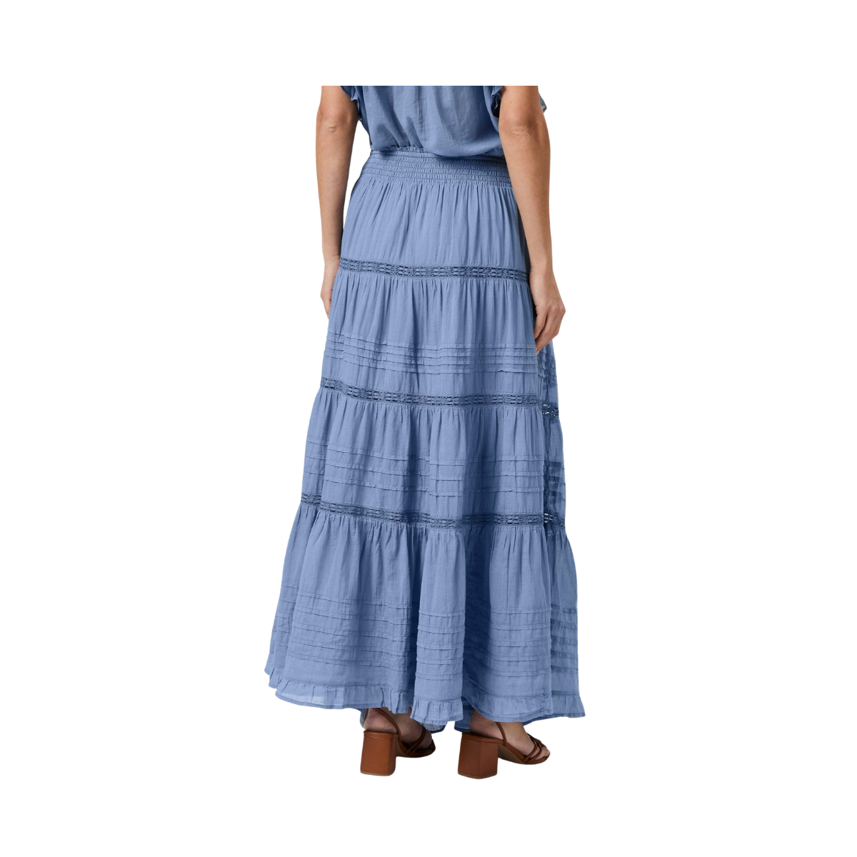 Felicia S Voile Skirt - Smoke Blue