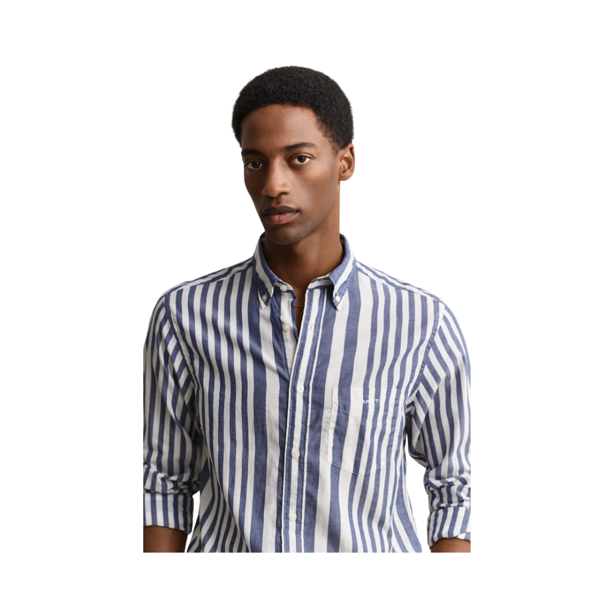 Cotton Voile Stripe Shirt - 432 Rich Navy