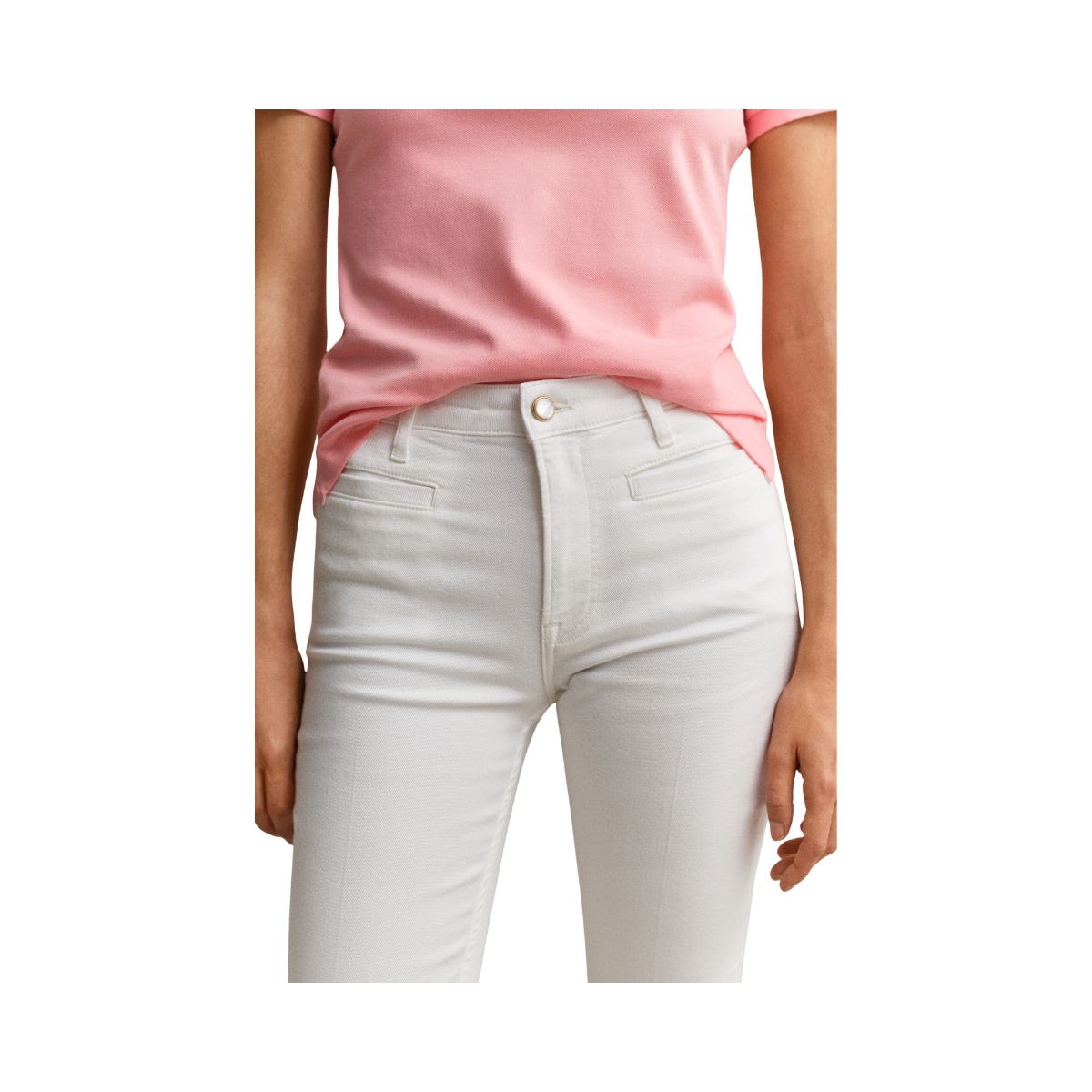 Slim Flare Monogram Jeans - Eggshell