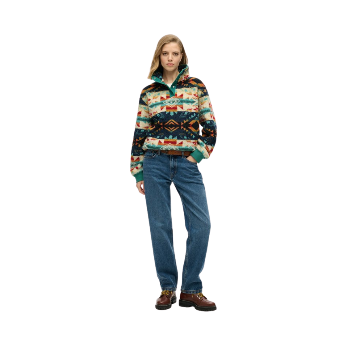 Super Soft Printed Half Zip - F9T Nava Quilt Print