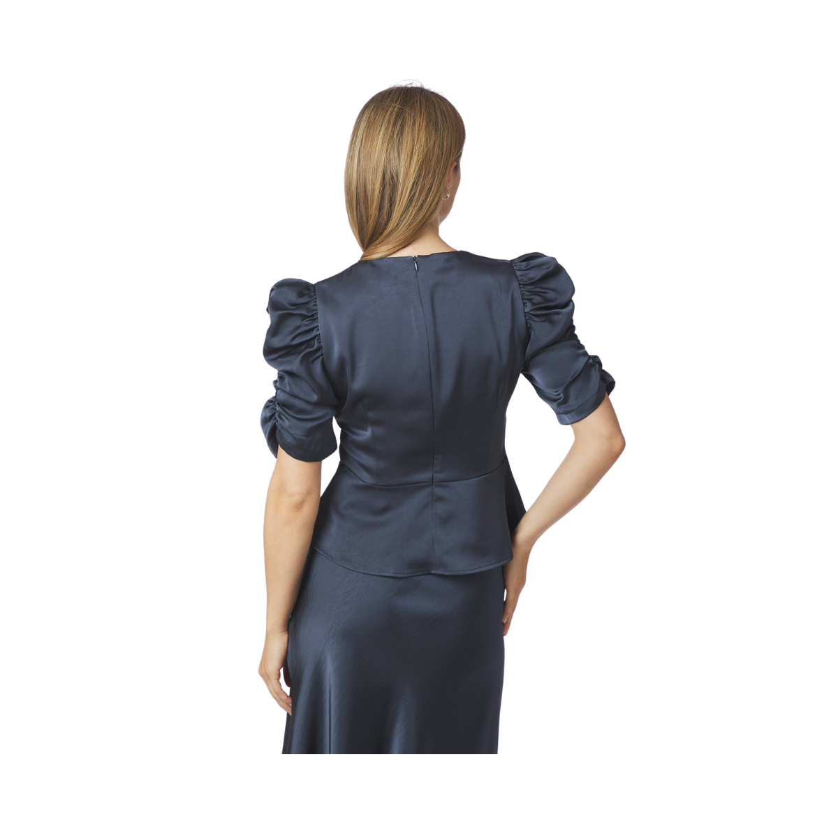 Benua Heavy Sateen Blouse - Midnight Blue