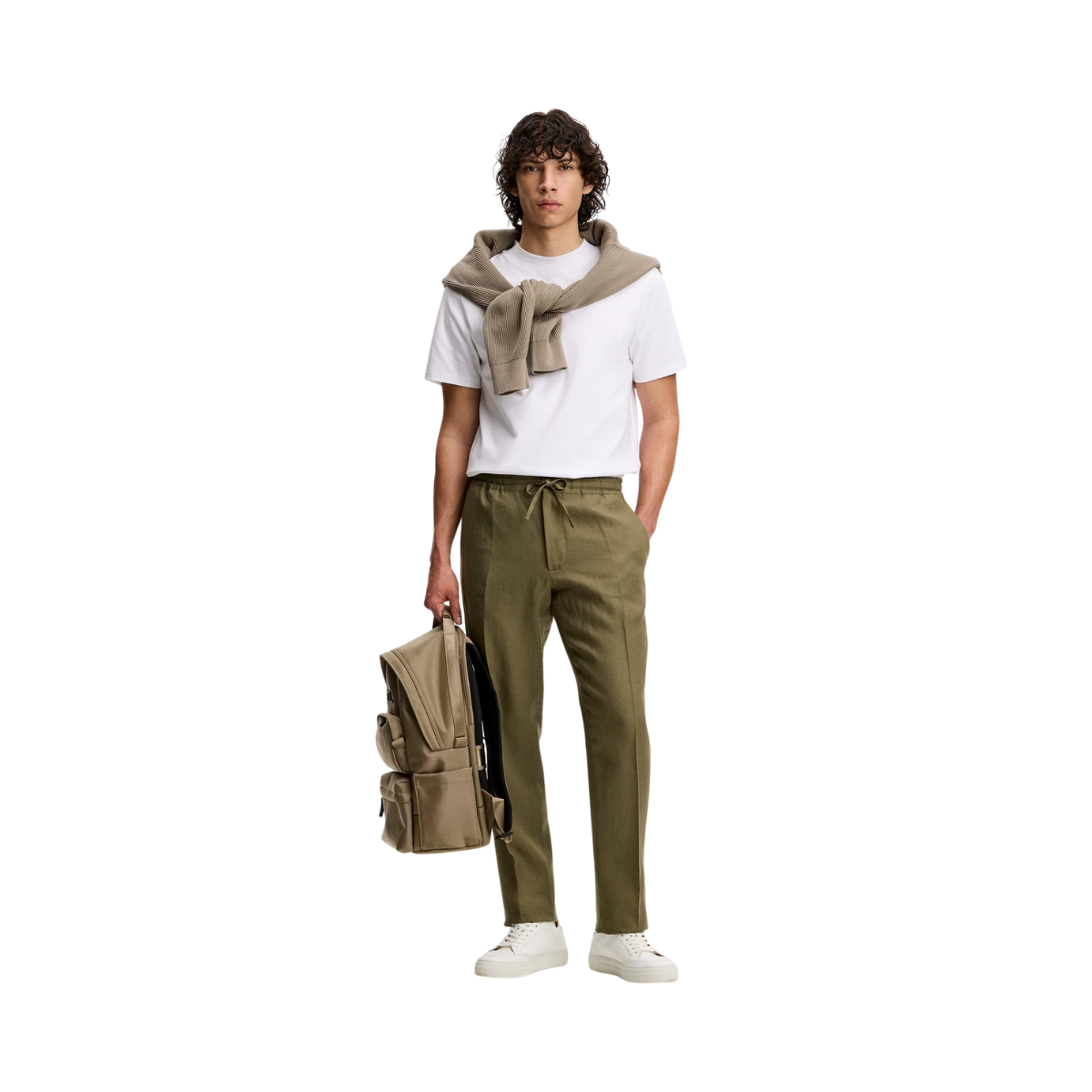 Soren Drape Linen Pants - Kalamata