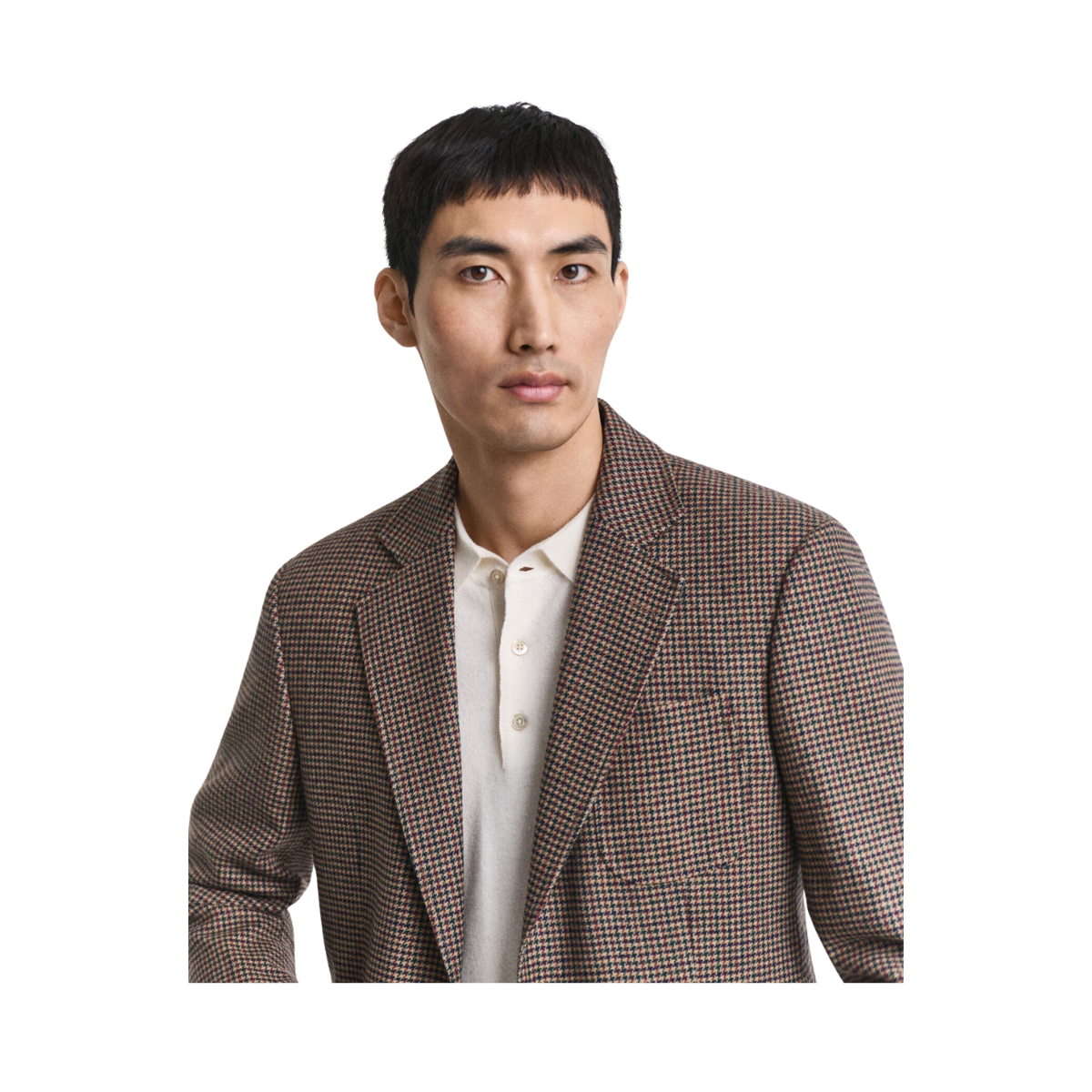 Houndstooth Check Blazer - 264 Light Taupe